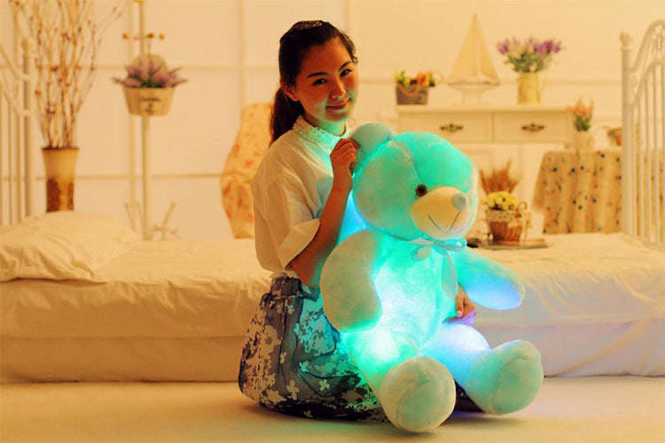Creative Light Up LED Teddy Bear Stuffed Animals Plush Toy Colorful Glowing Christmas Gift For Kids Pillow | Orazek UK Ltd