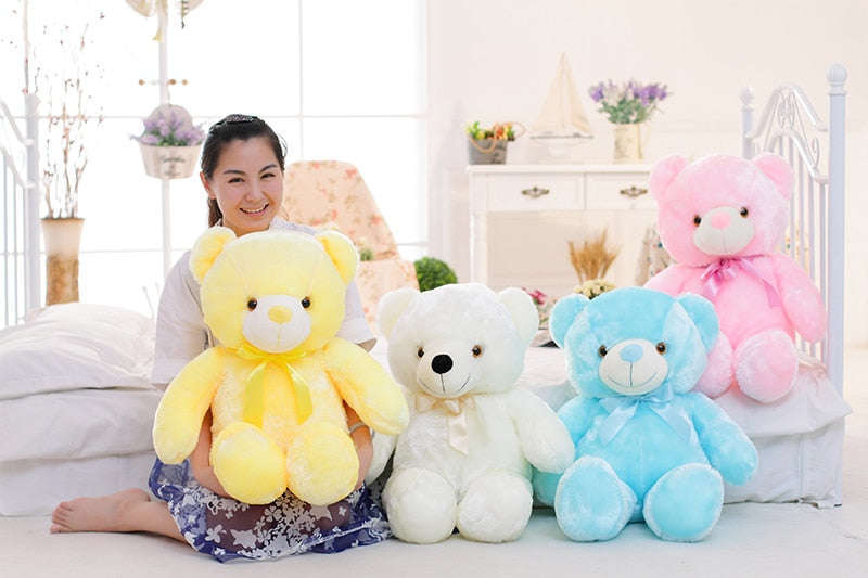 Creative Light Up LED Teddy Bear Stuffed Animals Plush Toy Colorful Glowing Christmas Gift For Kids Pillow | Orazek UK Ltd
