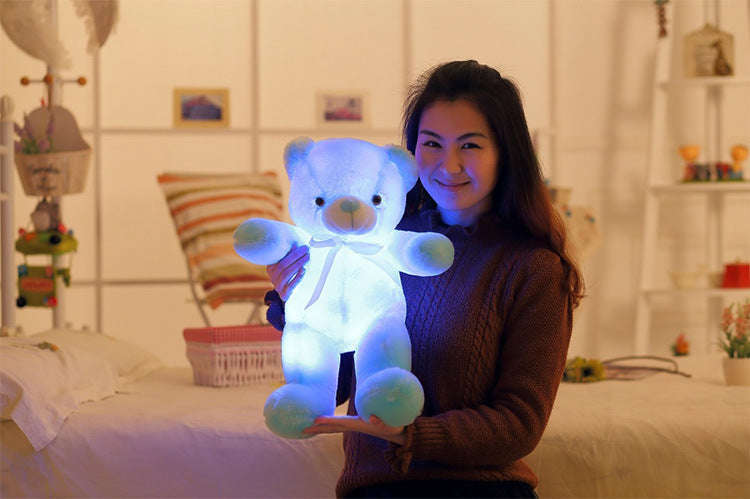 Creative Light Up LED Teddy Bear Stuffed Animals Plush Toy Colorful Glowing Christmas Gift For Kids Pillow | Orazek UK Ltd