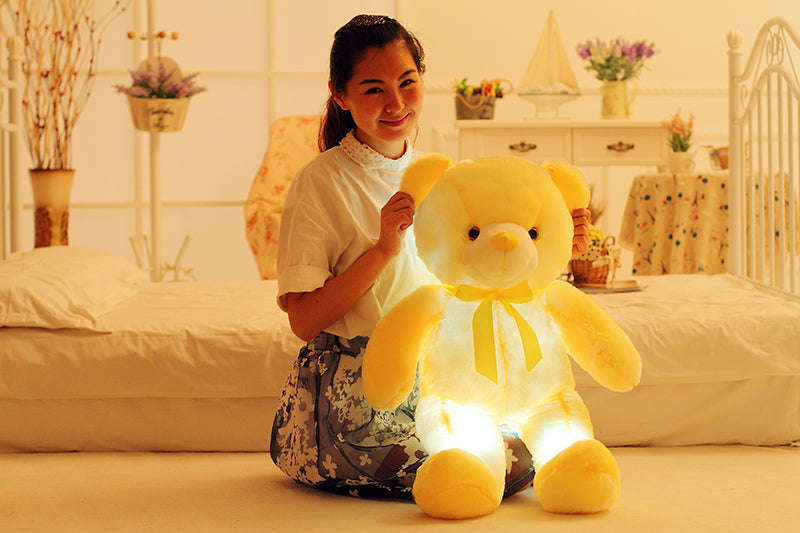 Creative Light Up LED Teddy Bear Stuffed Animals Plush Toy Colorful Glowing Christmas Gift For Kids Pillow | Orazek UK Ltd