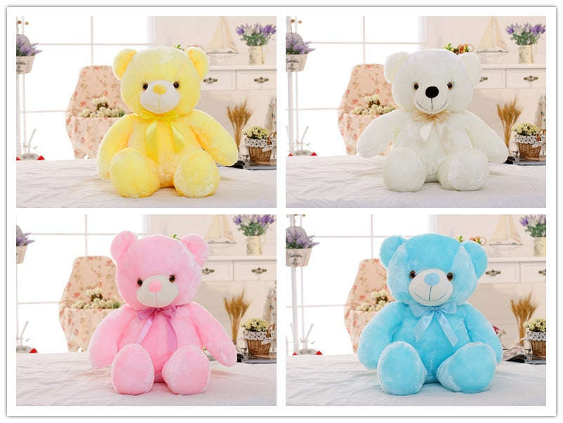 Creative Light Up LED Teddy Bear Stuffed Animals Plush Toy Colorful Glowing Christmas Gift For Kids Pillow Orazek UK Ltd