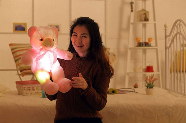 Creative Light Up LED Teddy Bear Stuffed Animals Plush Toy Colorful Glowing Christmas Gift For Kids Pillow Orazek UK Ltd