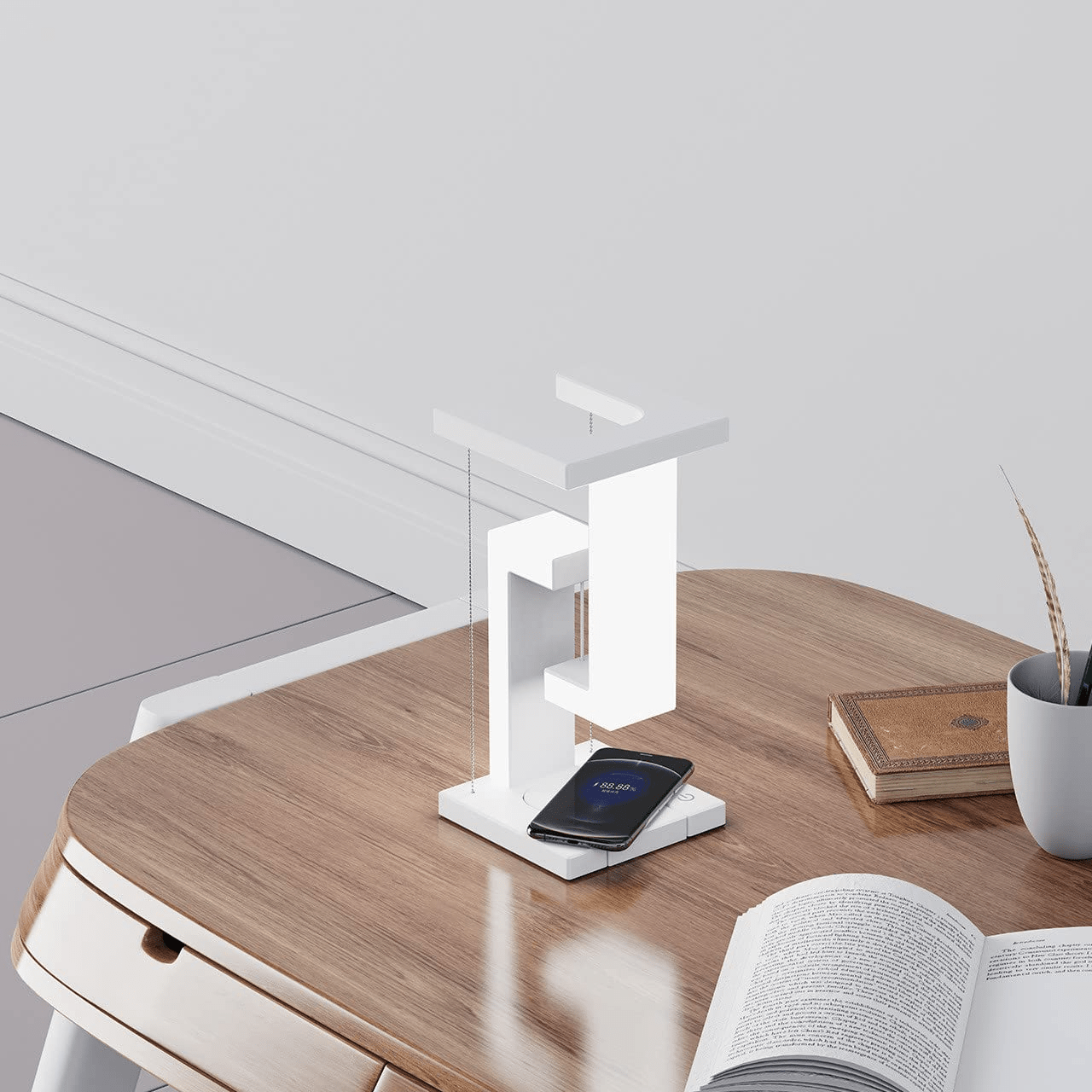 Creative Smartphone Wireless Charging Suspension Table Lamp Balance Lamp Floating For Home Bedroom | Orazek UK Ltd