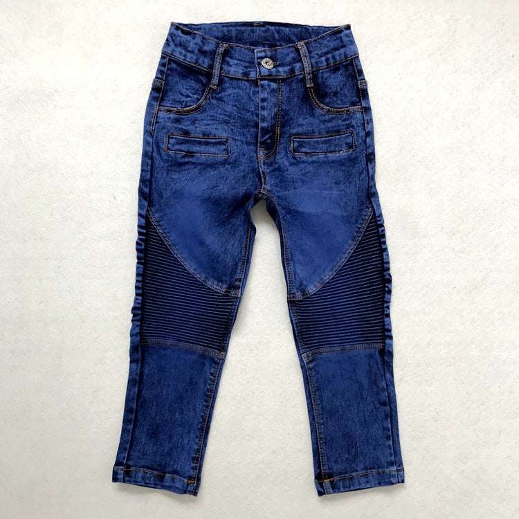 Crinkled Stretch Slim Fit Kids Trousers | Orazek UK Ltd
