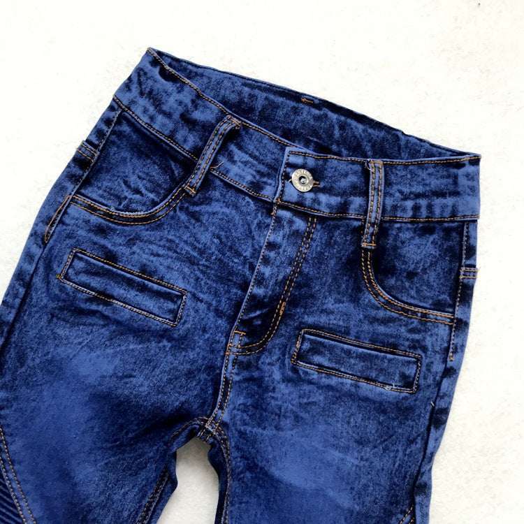Crinkled Stretch Slim Fit Kids Trousers | Orazek UK Ltd