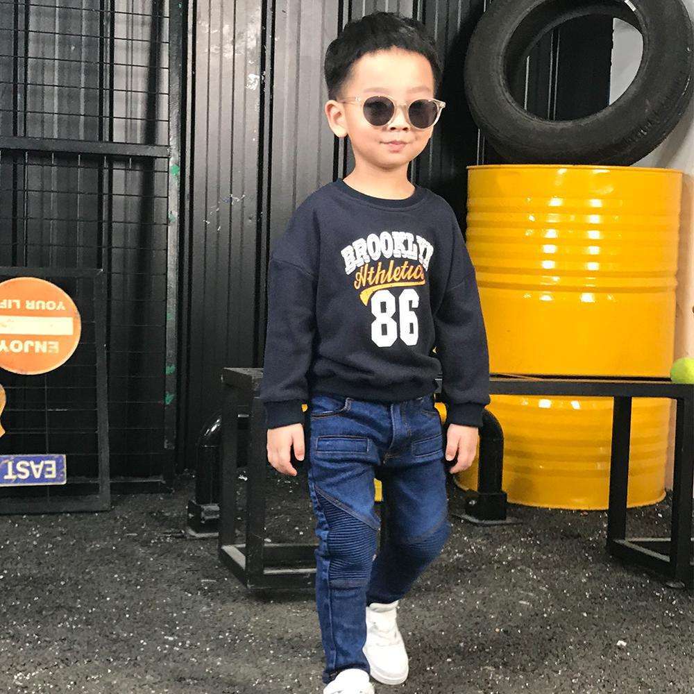 Crinkled Stretch Slim Fit Kids Trousers | Orazek UK Ltd