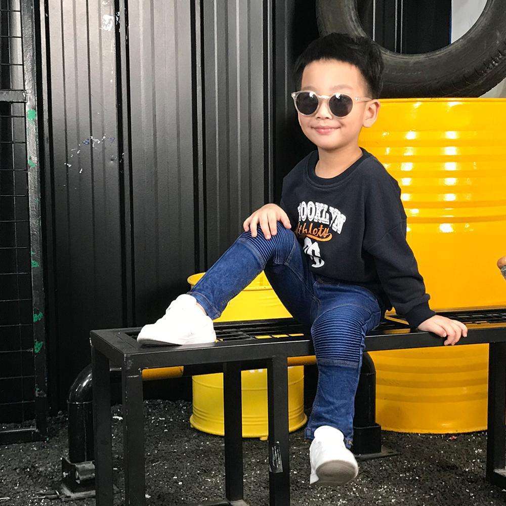 Crinkled Stretch Slim Fit Kids Trousers | Orazek UK Ltd