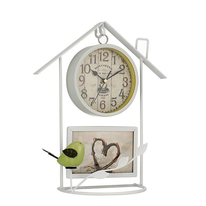 Cross-Border Retro Wrought Iron Birdcage Wall Clock Decoration Clock Home Accessories Ornaments Living Room Clocks | Orazek UK Ltd