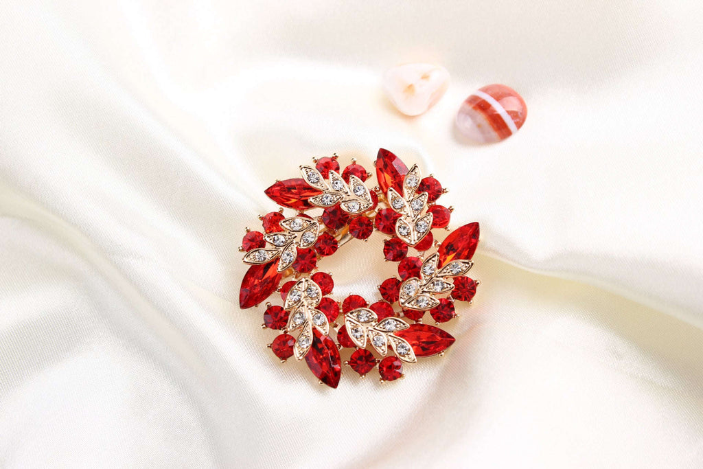 Crystal brooch, diamond-encrusted bauhinia brooch, brooch | Orazek UK Ltd
