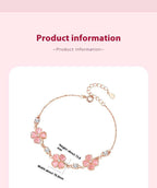 Crystal Clover Bracelet Female Peach Blossom High Sense | Orazek UK Ltd