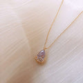 Crystal Water Drop Pendant Necklace Women's Fine Jewelry Adjustable Short Accessories Jewelry Gift | Orazek UK Ltd