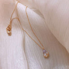 Crystal Water Drop Pendant Necklace Women's Fine Jewelry Adjustable Short Accessories Jewelry Gift | Orazek UK Ltd