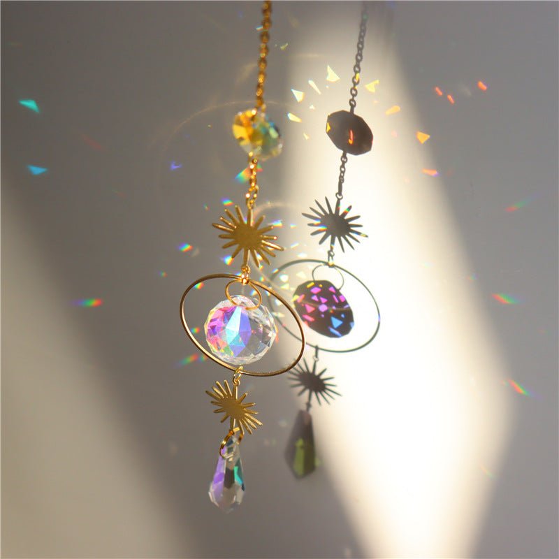 Crystal Wind Chime Star Pendant Sun Suncatcher Decoration Curtain Chandelier Prisms Witchy Sun Catchers | Orazek UK Ltd