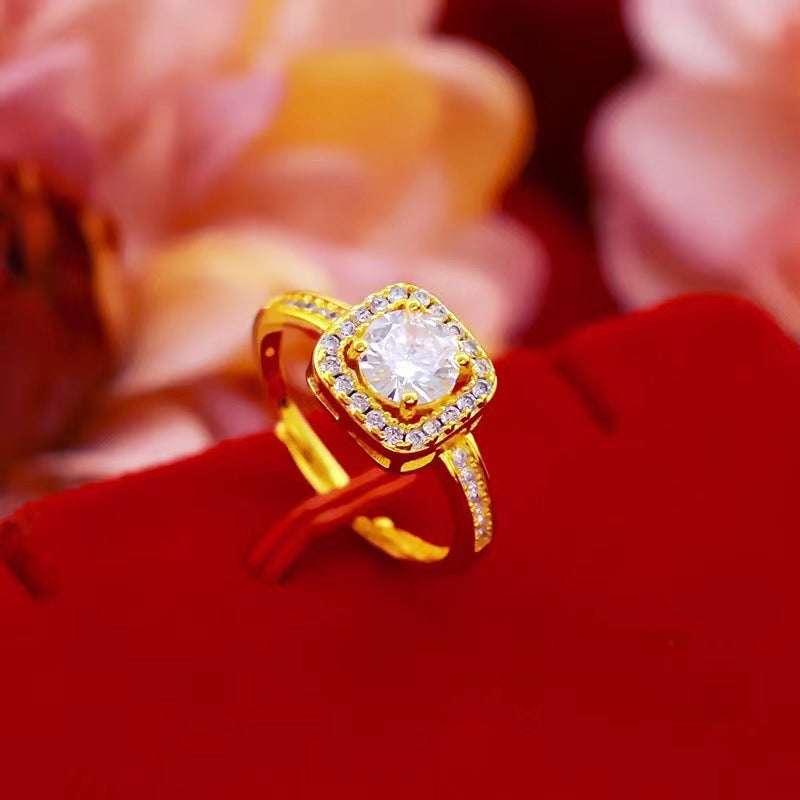 Cubic Zirconia Gem Pendant Chain Choker Necklace set For Women Gold Color Stud Earring Statement Wedding Ring Fashion Jewelry Set | Orazek UK Ltd