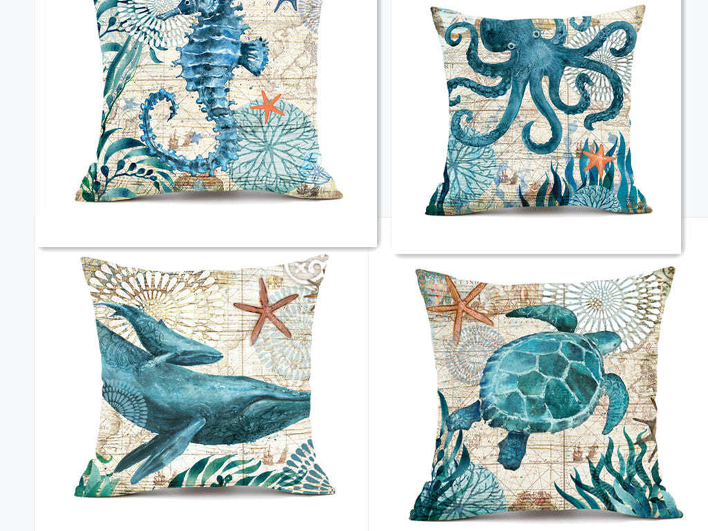 Cushion Covers Sea Turtle Printed Throw Pillow Cases For Home Decor Sofa Chair Seat Orazek UK Ltd