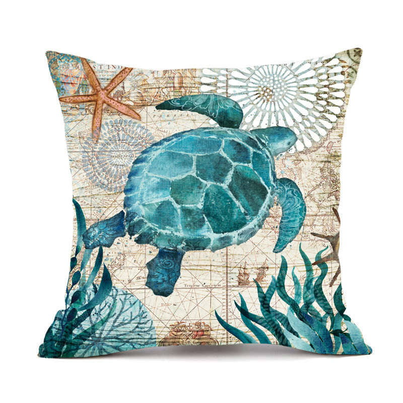 Cushion Covers Sea Turtle Printed Throw Pillow Cases For Home Decor Sofa Chair Seat Orazek UK Ltd