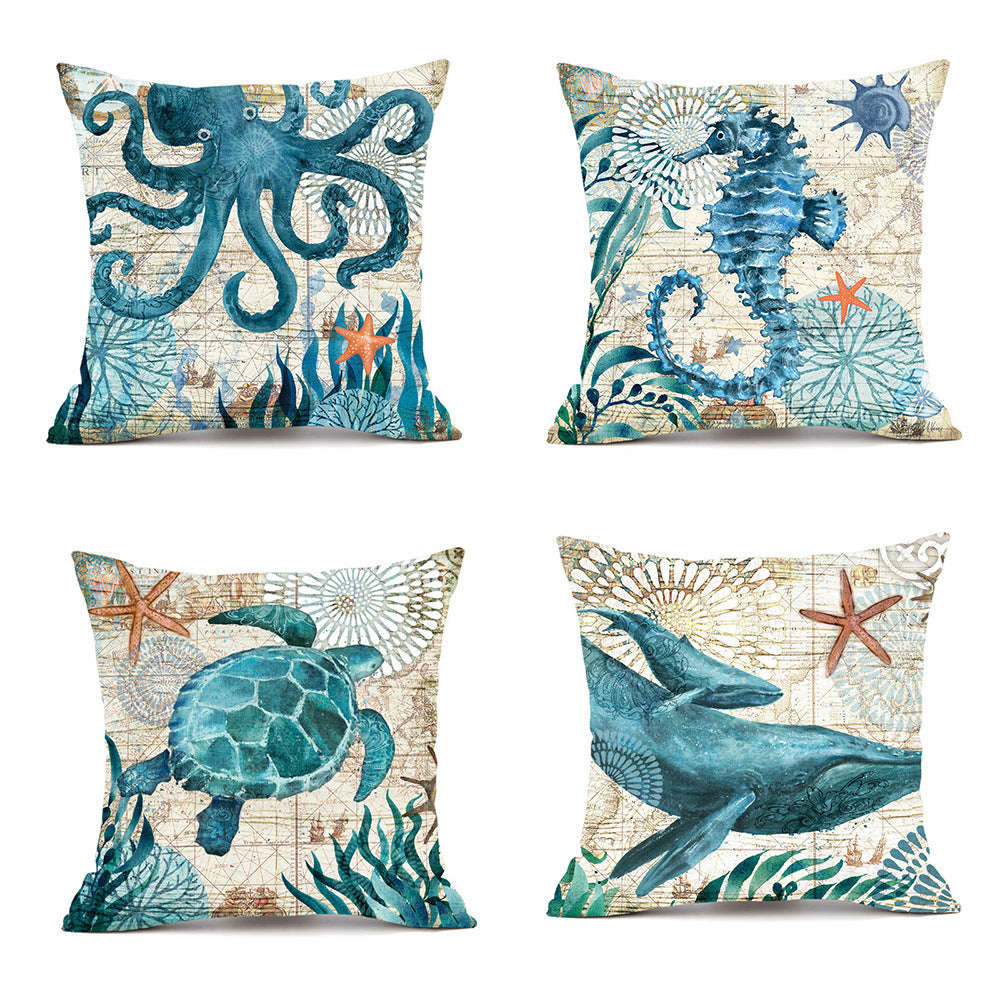 Cushion Covers Sea Turtle Printed Throw Pillow Cases For Home Decor Sofa Chair Seat Orazek UK Ltd