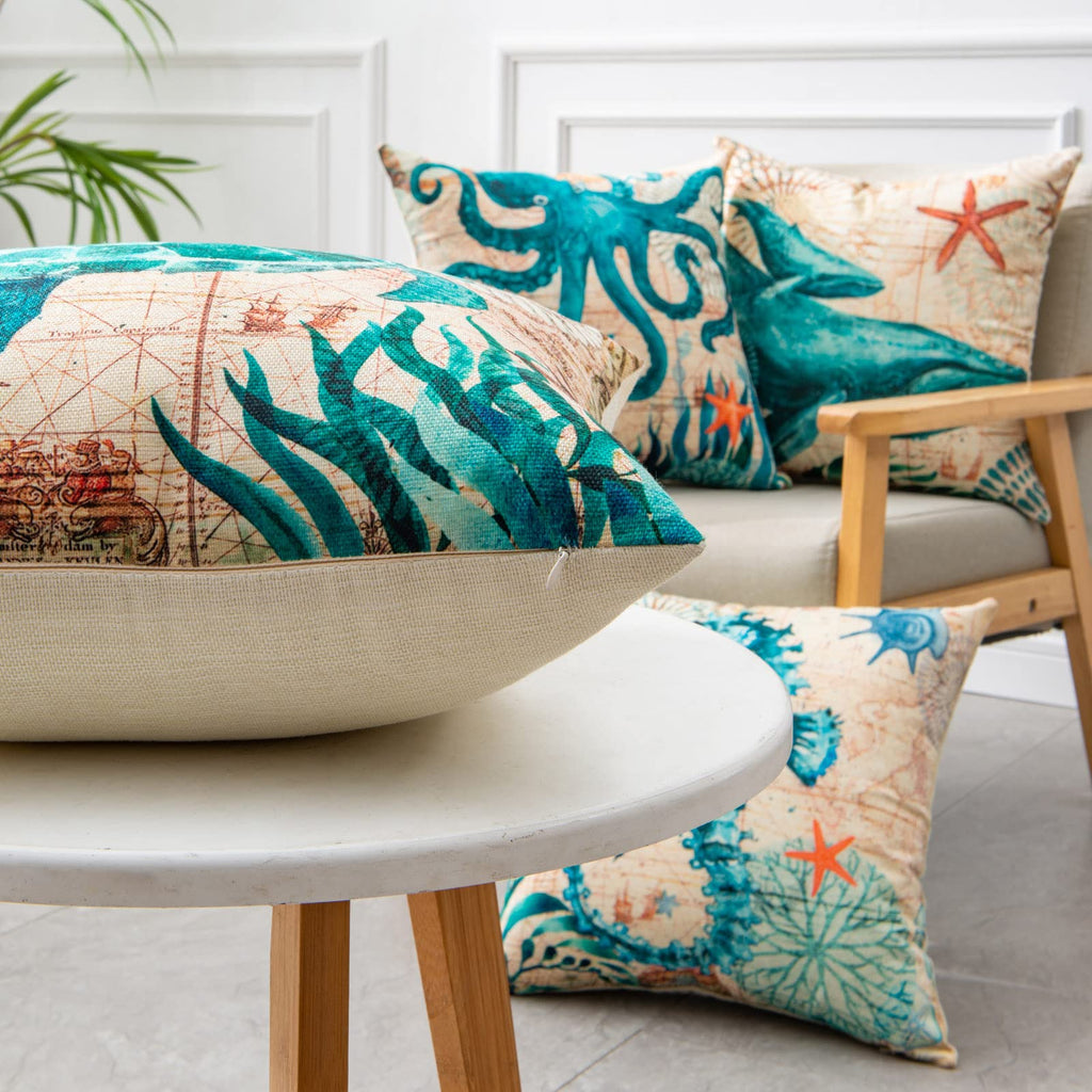 Cushion Covers Sea Turtle Printed Throw Pillow Cases For Home Decor Sofa Chair Seat Orazek UK Ltd