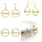 Custom Hoop Earrings Name Letter Stainless Steel Gold Color | Orazek UK Ltd