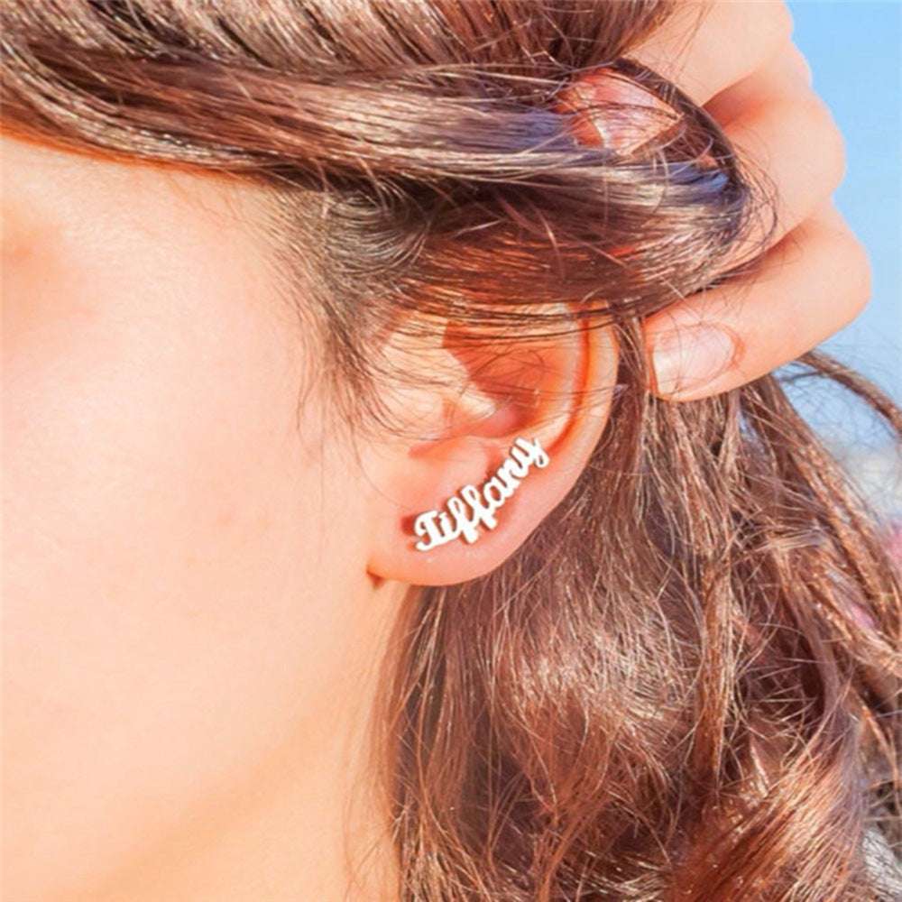 Custom Name Stud Earrings For Women Girl Stainless Steel Jewelry Personalized Nameplate Earrings Daily Wearing Accessories Orazek UK Ltd