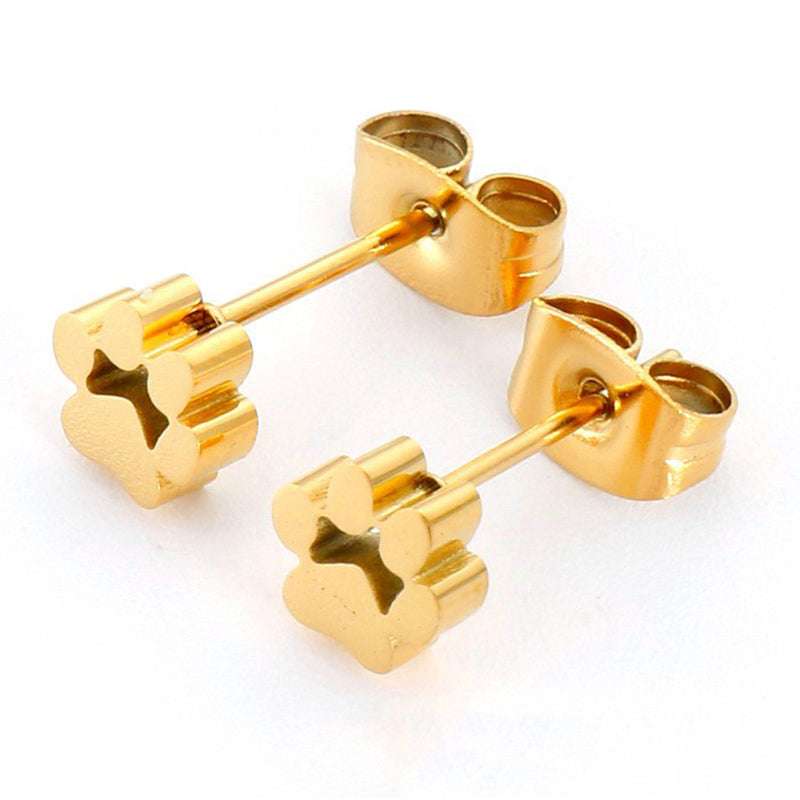 Cute Dog Paw Stainless Steel Necklace Earrings For Women Pet Bear Cat Footprint Jewelry Accessories | Orazek UK Ltd