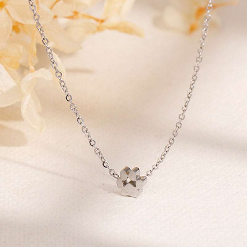 Cute Dog Paw Stainless Steel Necklace Earrings For Women Pet Bear Cat Footprint Jewelry Accessories | Orazek UK Ltd