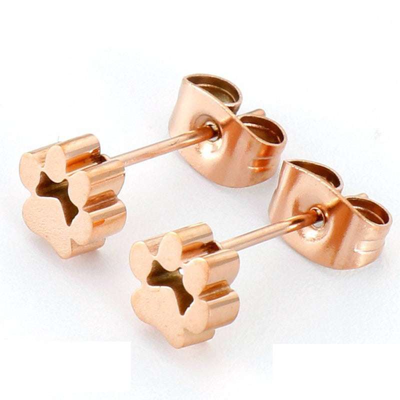 Cute Dog Paw Stainless Steel Necklace Earrings For Women Pet Bear Cat Footprint Jewelry Accessories | Orazek UK Ltd