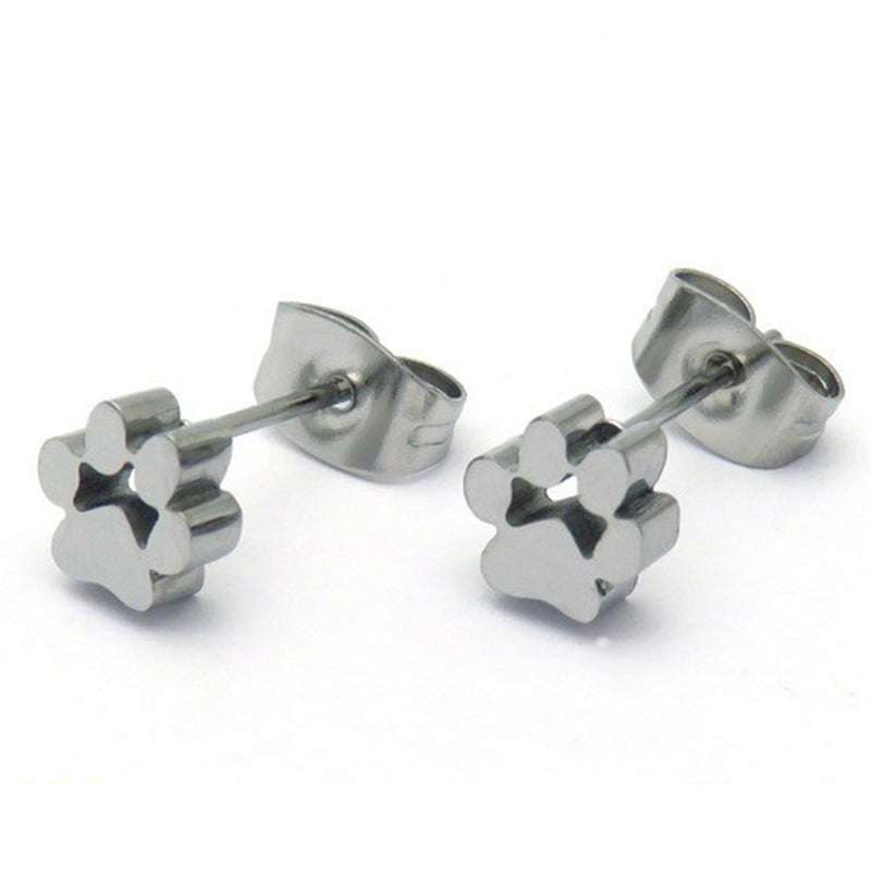Cute Dog Paw Stainless Steel Necklace Earrings For Women Pet Bear Cat Footprint Jewelry Accessories | Orazek UK Ltd