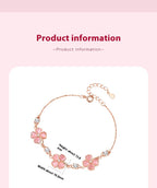 Crystal Clover Bracelet Female Peach Blossom High Sense
