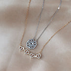 Explosive Detachable Cubic Zircon Heart Shape Four-leaf Clover Necklace Pendant For Women