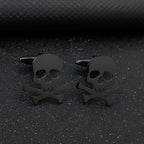Funny Skull Dark Stainless Steel Hollow Brooch