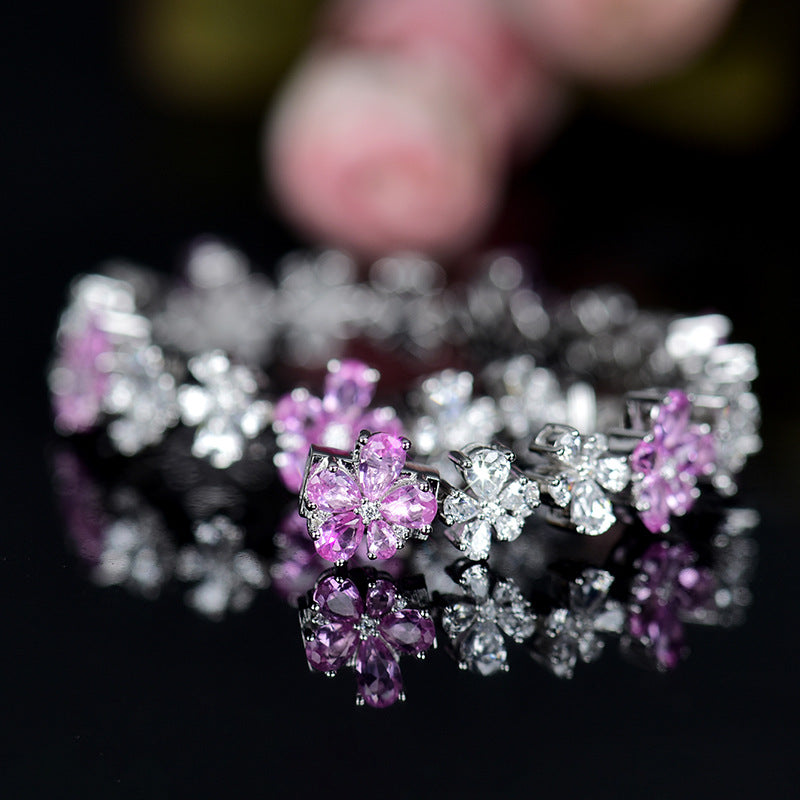Zircon Cherry Blossom Fashion Banquet Bracelet