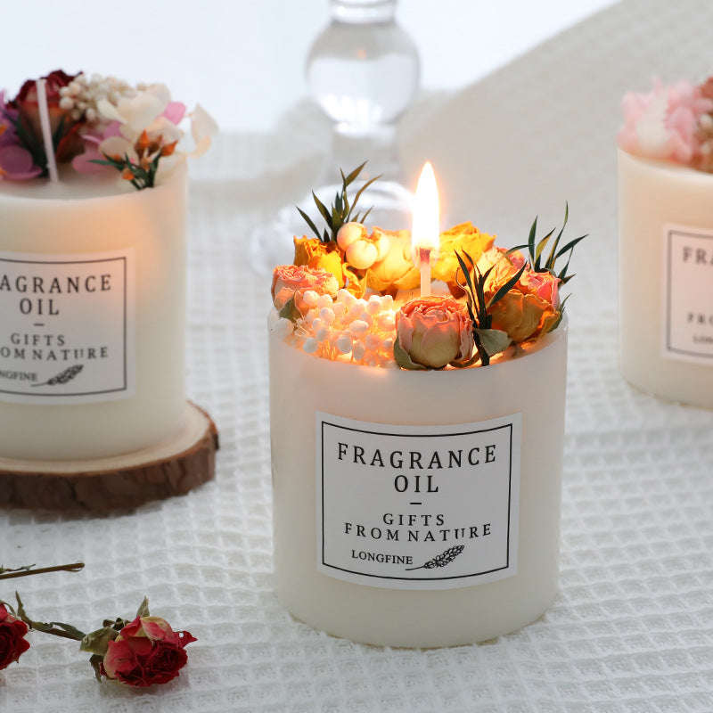 Dried Flowers Decor Romantic Candles Orazek UK Ltd