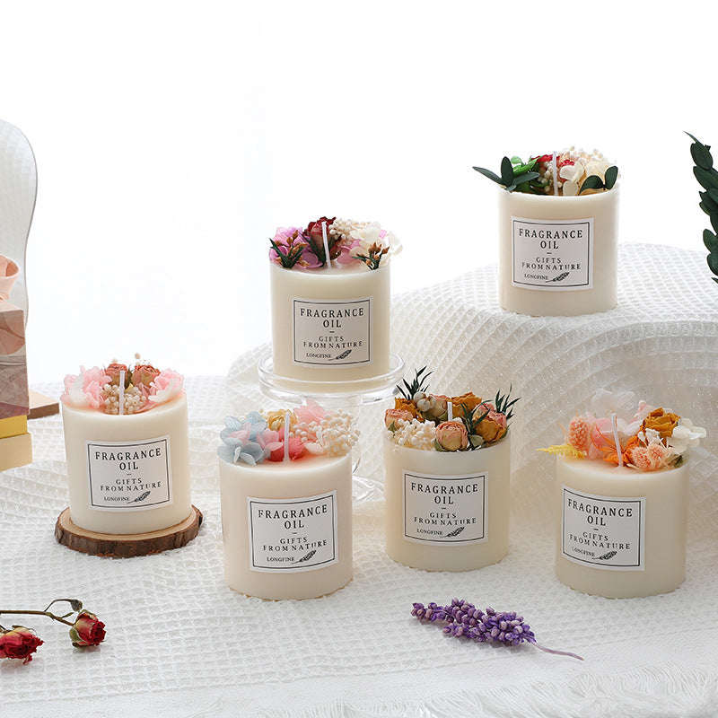 Dried Flowers Decor Romantic Candles Orazek UK Ltd