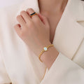 White Sea Shell Peach Heart-shaped Chain Bracelet Jewelry