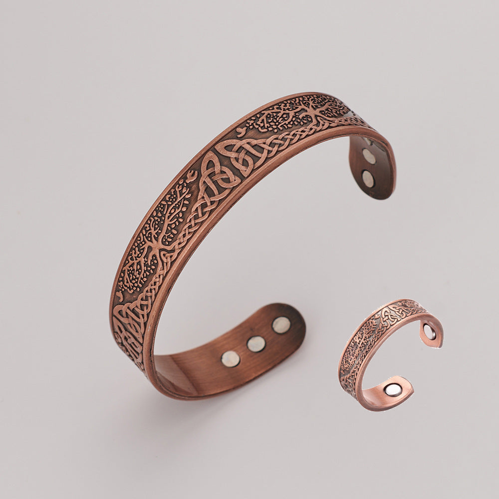Energy Magnet Bracelet And Ring Set Retro Style Jewelry For Couples Men And Women