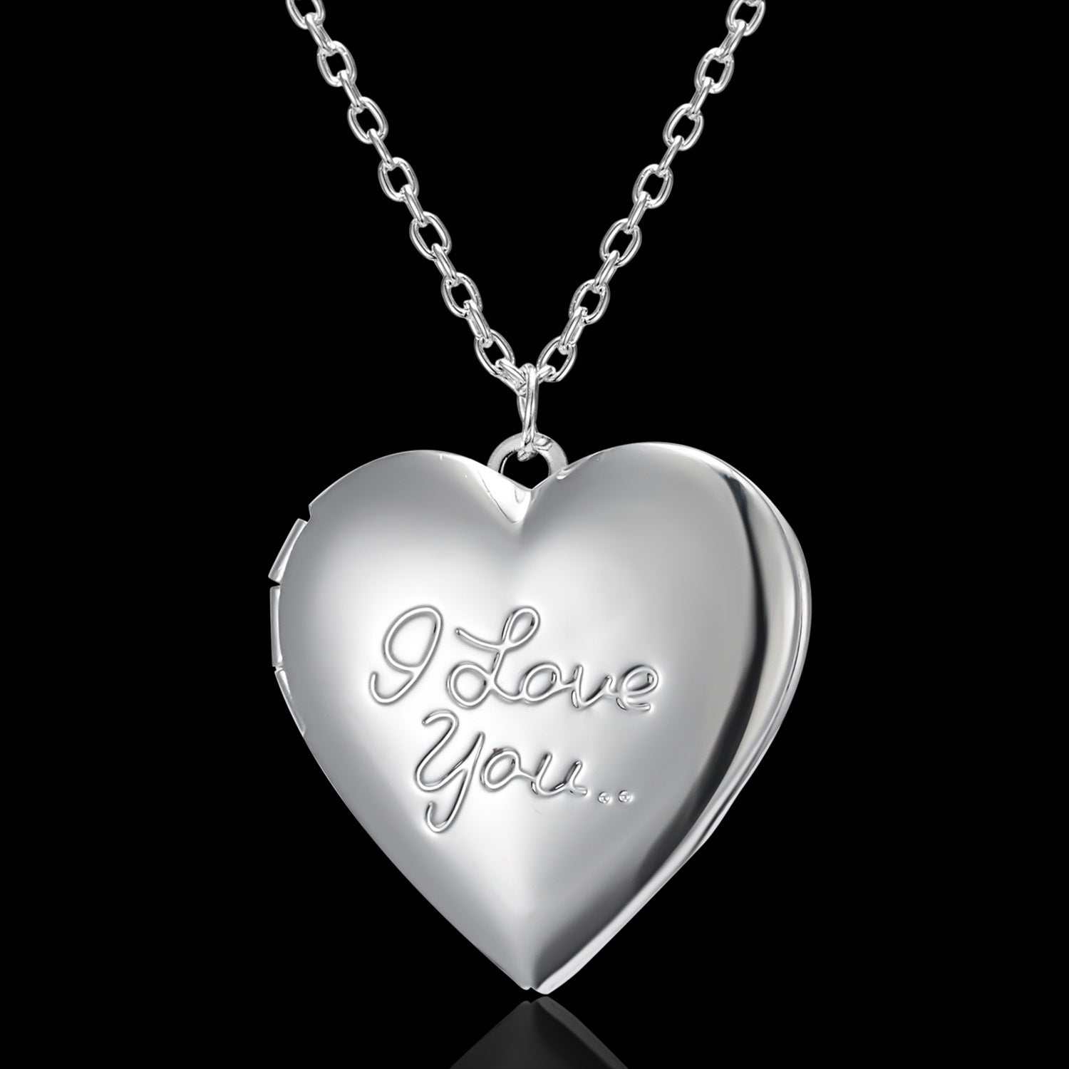 Carved Design Love Necklace Personalized Heart-shaped Photo Frame Pendant Necklace For Women