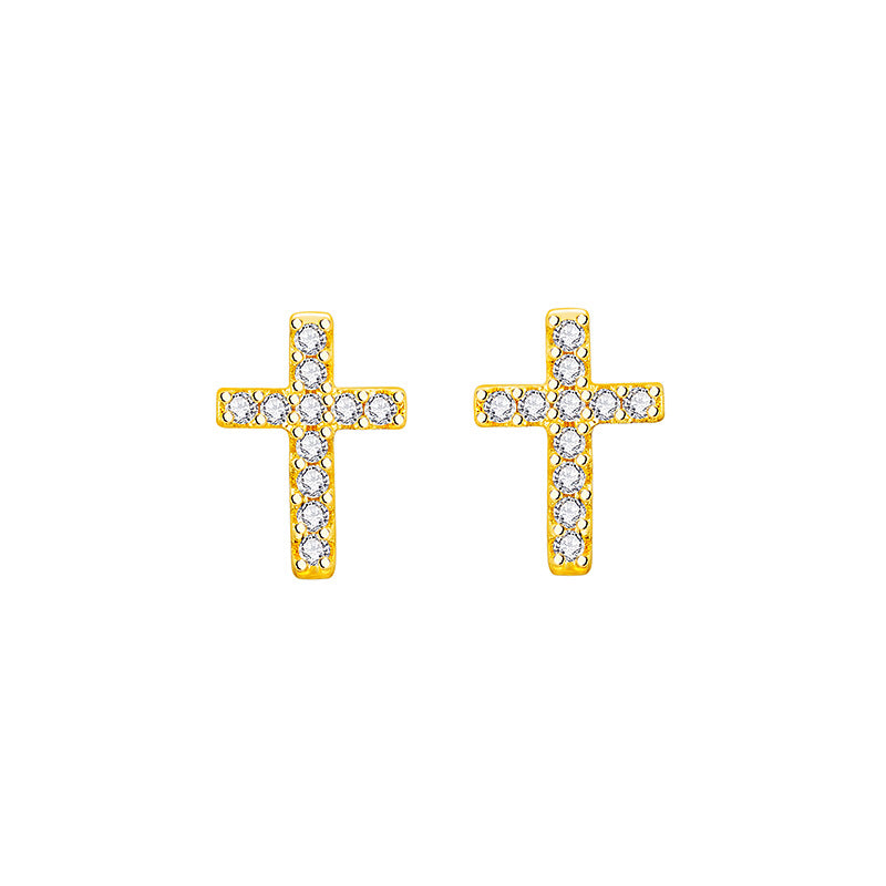 New Fashion Stainless Steel Cross Earrings Product Temperament All Match Birthday Anniversary Earrings Small Gift