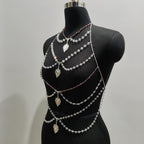 Multi-layer Chest Necklace Stainless Steel Bracelet Love Pendant Body Chains