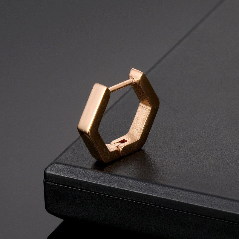 Stainless Steel Creative Hoop Earrings Women Triangular Earrings Fashion Jewelry Huggie Men
