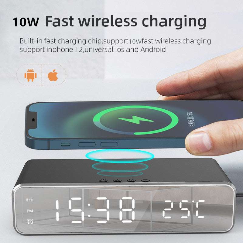 Electric Wireless Phone Charger, Clock, HD Thermometer, Mirror, Clock with Charger | Orazek UK Ltd