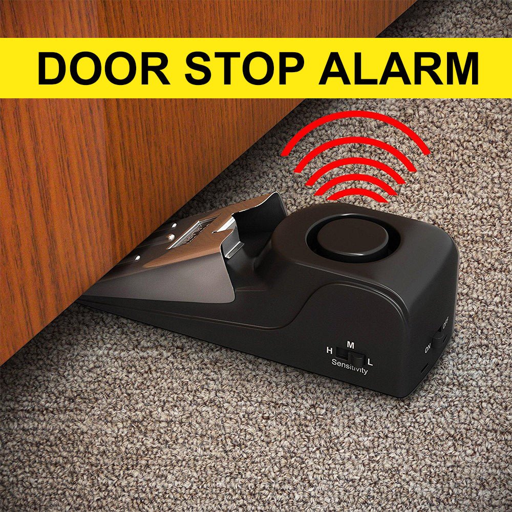 Electronic Burglar Alarm Intelligent Home Security Wedge Door Stop Alarm System Device Hotel Intruder Alert Detection | Orazek UK Ltd