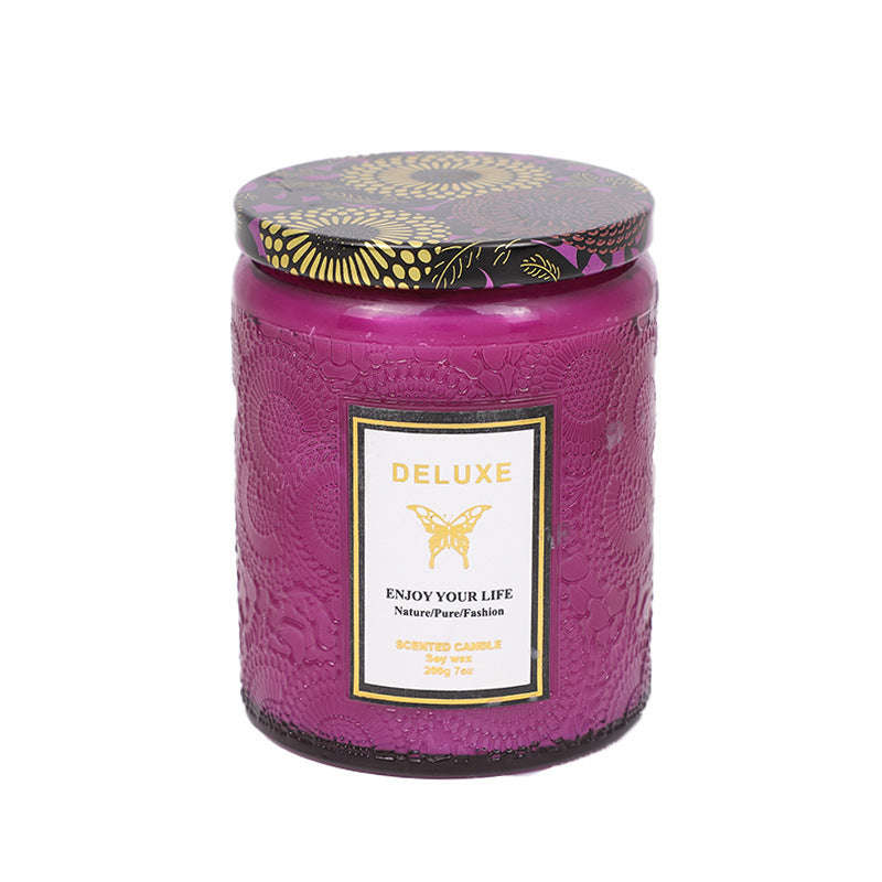 Embossed Glass Fragrance Handmade Gift Aromatherapy Soy Candles Orazek UK Ltd