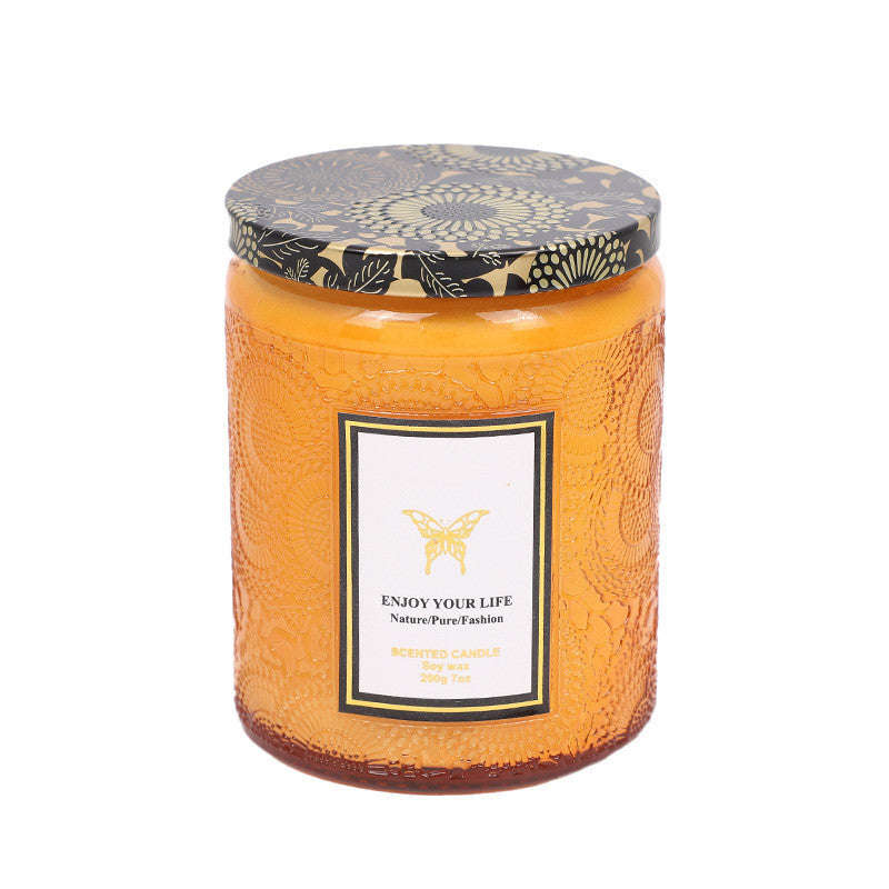 Embossed Glass Fragrance Handmade Gift Aromatherapy Soy Candles Orazek UK Ltd