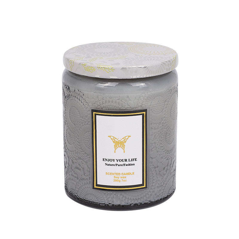 Embossed Glass Fragrance Handmade Gift Aromatherapy Soy Candles Orazek UK Ltd