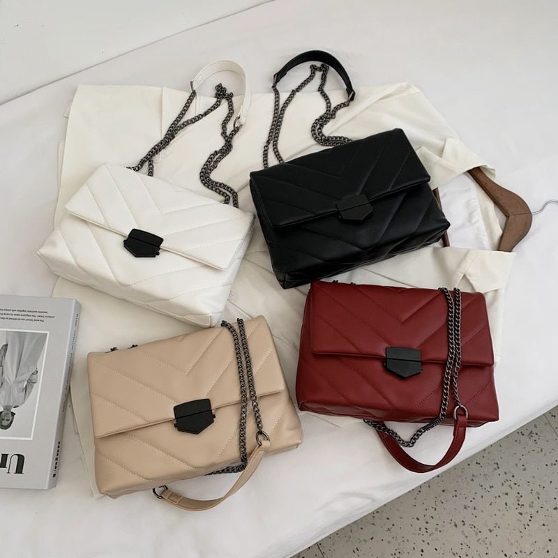 Embroidery Thread Small PU Leather Crossbody Bags for Women Trend Hand Bag Women's Branded Trending Shoulder Handbags | Orazek UK Ltd