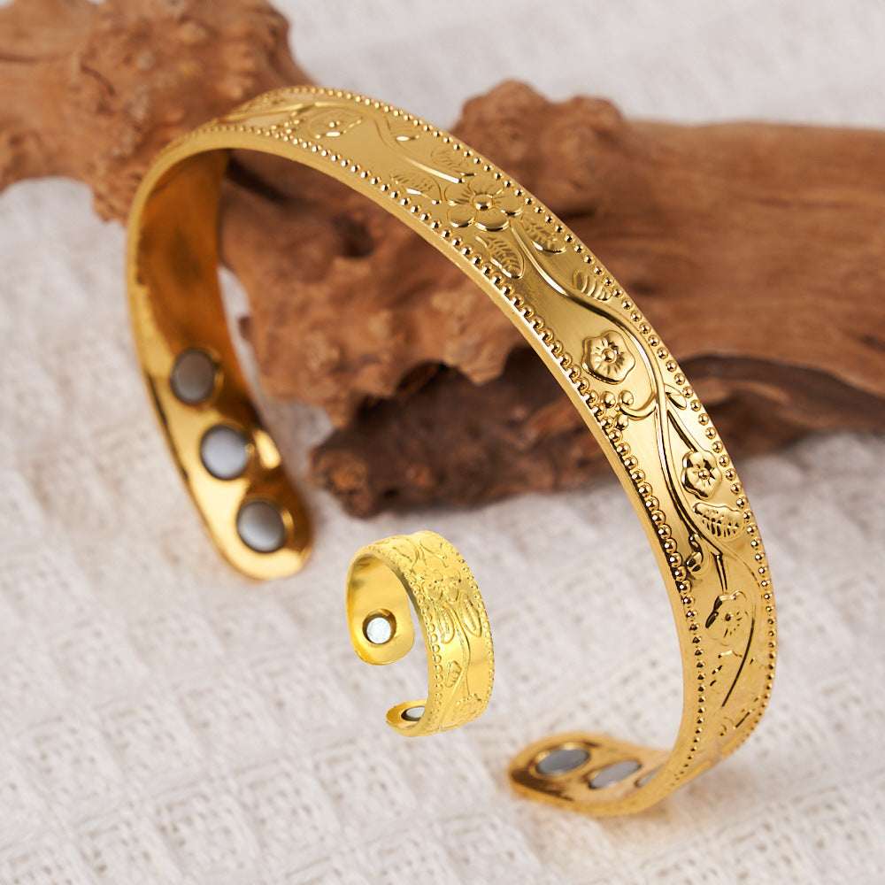 Energy Magnet Bracelet And Ring Set Retro Style Jewelry For Couples Men And Women | Orazek UK Ltd