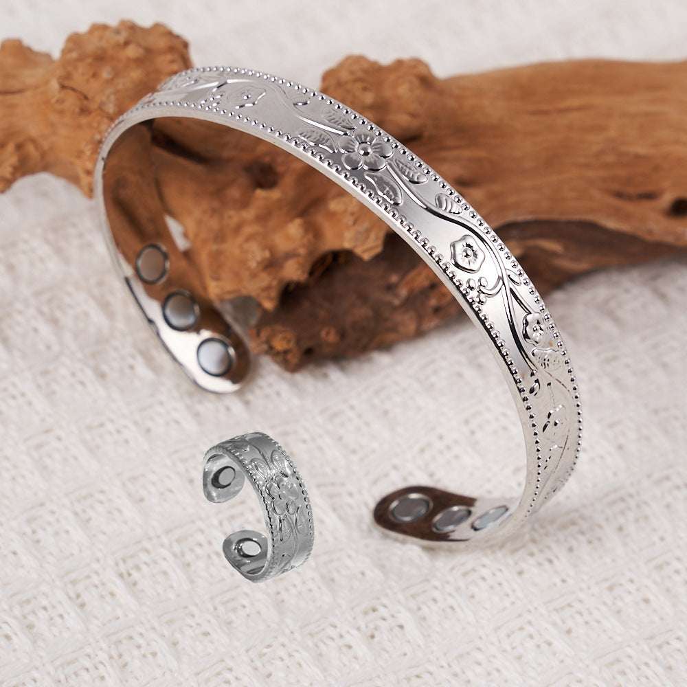 Energy Magnet Bracelet And Ring Set Retro Style Jewelry For Couples Men And Women | Orazek UK Ltd