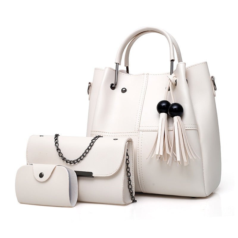 European and American fashion single shoulder Messenger bag ladies three-piece tassels mother bag | Orazek UK Ltd