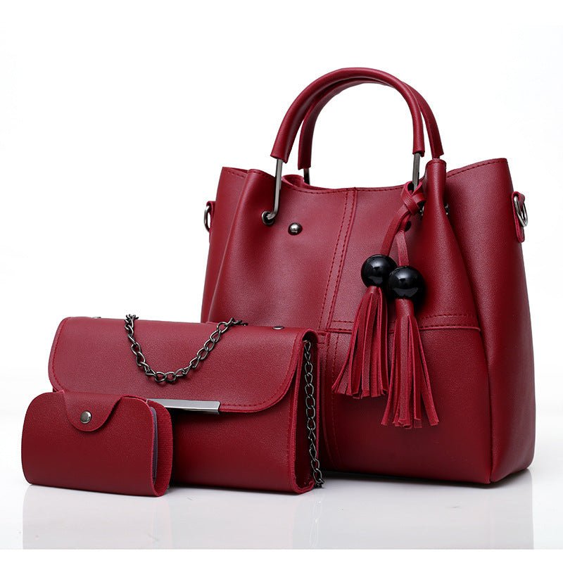 European and American fashion single shoulder Messenger bag ladies three-piece tassels mother bag | Orazek UK Ltd